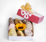 Caja de fresas girasol